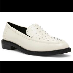 DV Dolce Vita Women's Fran-S Studded Slip On Ivory Stud , Silver Studs, Size 8